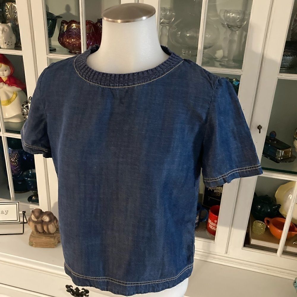 Zara | XS | Chambray/ Knit top